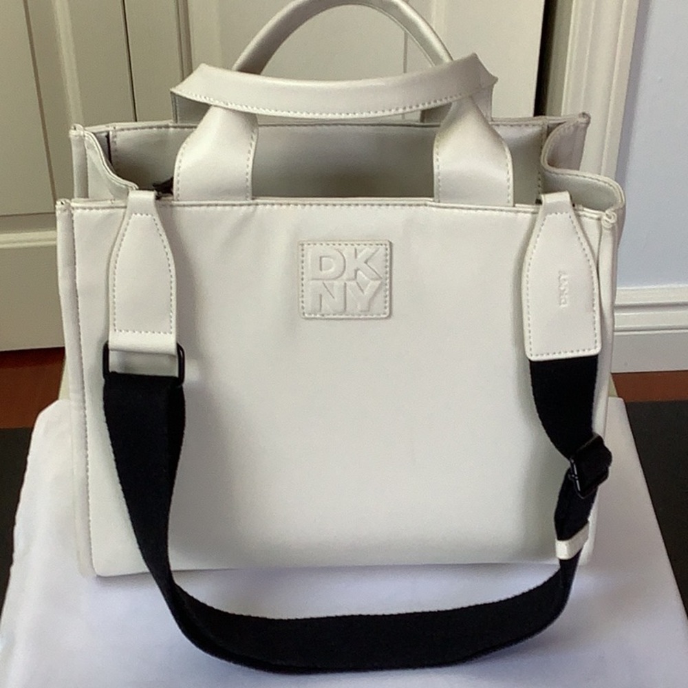 DKNY Light Beige Tote with Black Adjustable Strap. New. Final price.